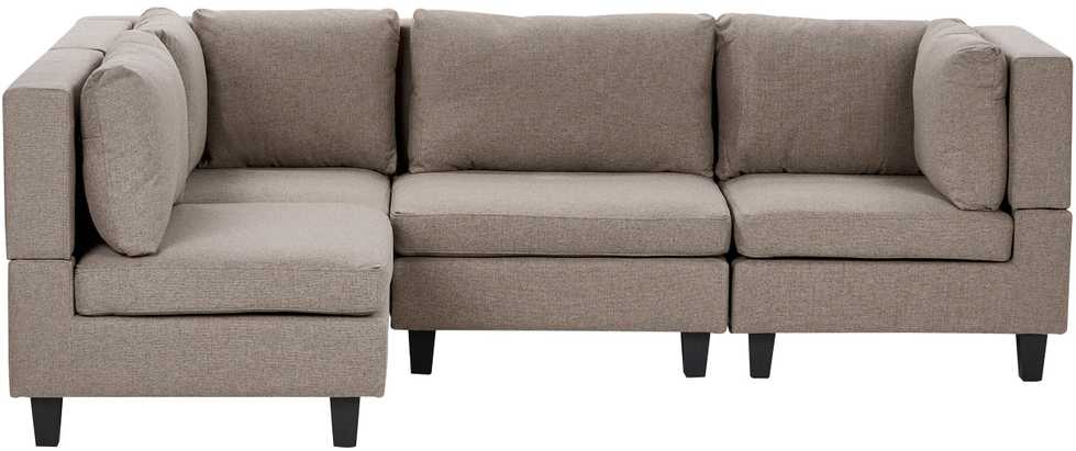Beliani 4 vietų modulinė sofa UNSTAD Dešininė Ruda