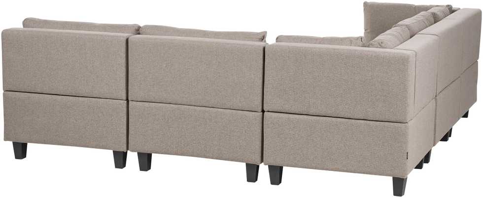 Beliani 5 vietų modulinė sofa UNSTAD, dešininė, ruda, su otomanu