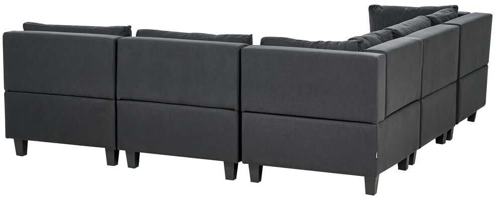 Beliani Modulinė 5 vietų sofa UNSTAD dešininė, juoda
