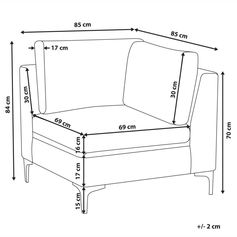 Sofa Beliani Kampinis modulis EVJA, rožinis veliūras