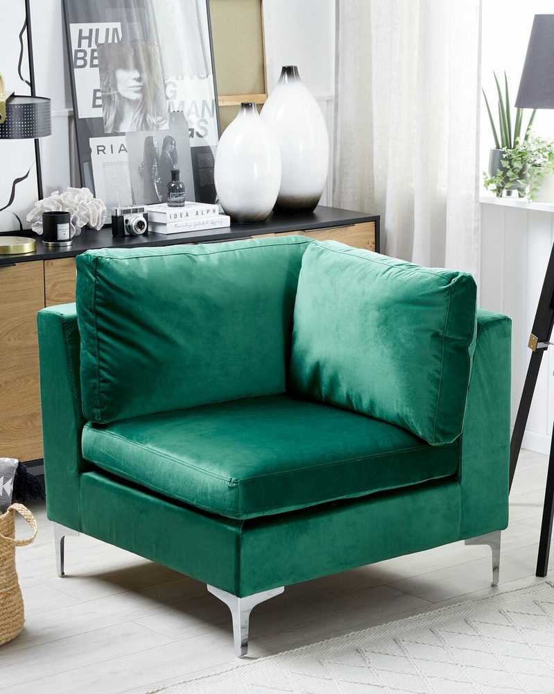Sofa Beliani Kampinis modulis EVJA, žalias veliūras