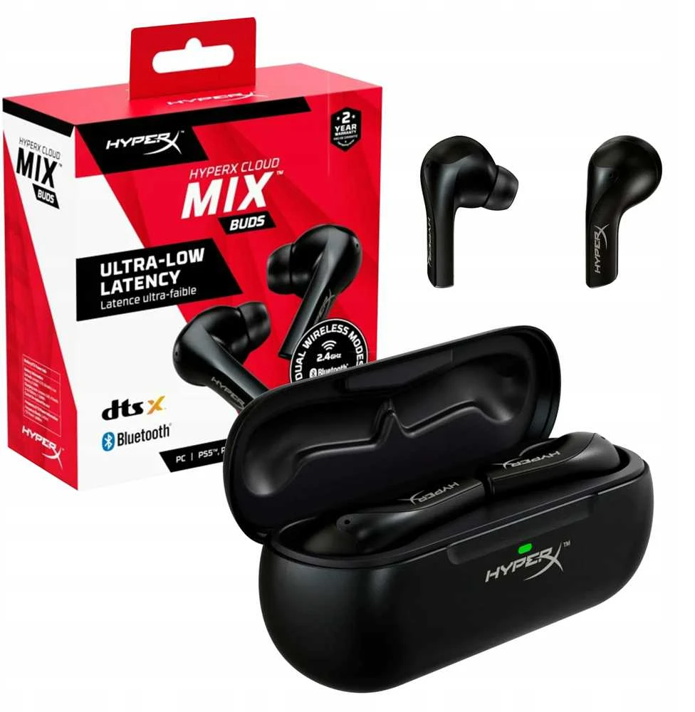 HyperX Cloud MIX Buds Belaidės TWS ausinės žaidimams, 2.4GHz ir Bluetooth