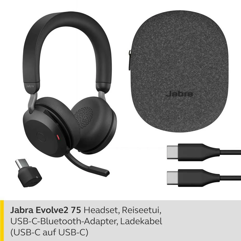 Jabra Ausinės Evolve2 75 Link380c UC Stereo Juoda