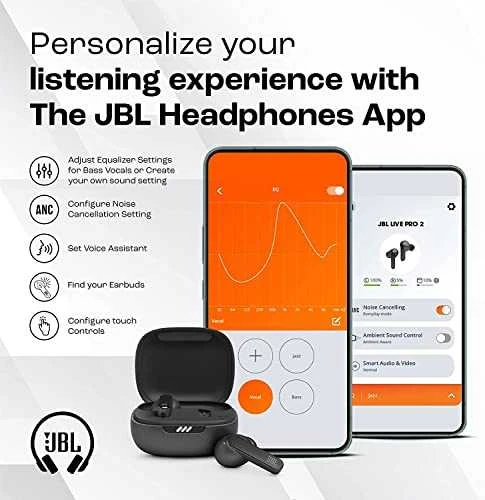Belaidės ausinės JBL Live Pro 2 TWS, Juodos
