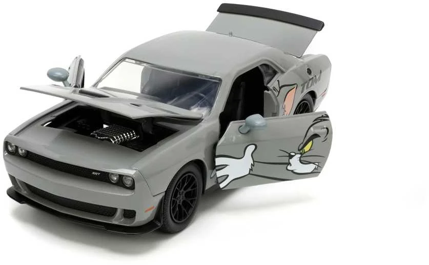 Automobilio modelis Tom and Jerry Dodge Challenger Hellcat + figūrėlė Jerry 1/24 JADA, 20 cm