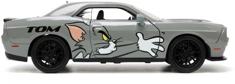Automobilio modelis Tom and Jerry Dodge Challenger Hellcat + figūrėlė Jerry 1/24 JADA, 20 cm