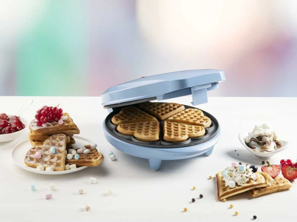Bestron Širdelės Formos Vaflinė, 700W, Mėlyna