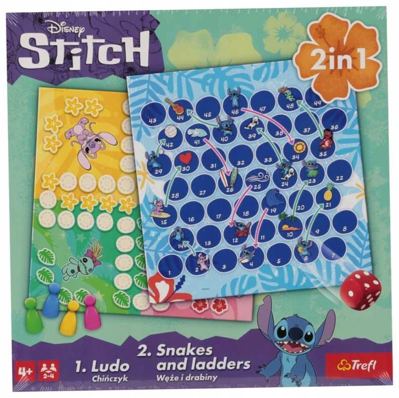 Trefl Dvipusis stalo žaidimas Gyvatės ir kopėčios Lilo & Stitch