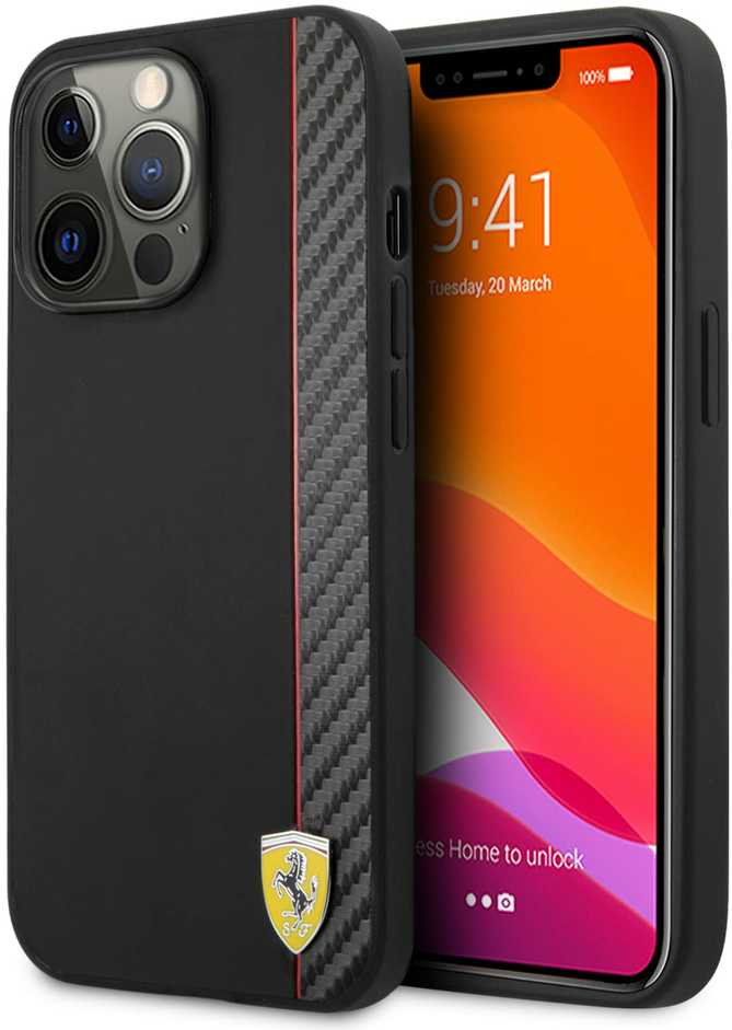 Dėklas Ferrari FESAXHCP13LBK, skirtas iPhone 13 Pro/13, juodas