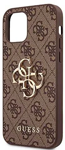 Dėklas Guess GUHCP12M4GMGBR skirtas Apple iPhone 12/12 Pro 6.1", rudas