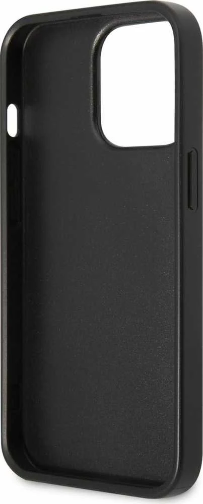 Dėklas GUESS GUHCP13LP4TPK IPHONE 13 PRO / 13 6.1 "Juodas / Juodas HARDCASE 4G TRIANGLE CARDSLOT LOGO