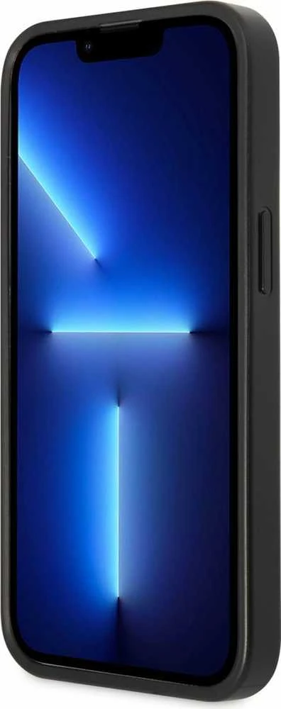 Dėklas GUESS GUHCP13LP4TPK IPHONE 13 PRO / 13 6.1 "Juodas / Juodas HARDCASE 4G TRIANGLE CARDSLOT LOGO