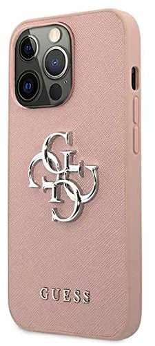 Dėklas Guess PU Saffiano Big 4G Metal Logo Case skirtas iPhone 13 Pro, rožinis