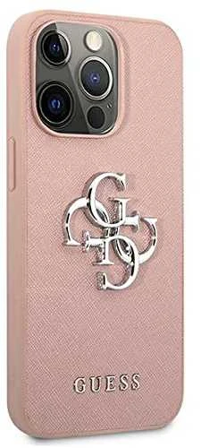 Dėklas Guess PU Saffiano Big 4G Metal Logo Case skirtas iPhone 13 Pro, rožinis