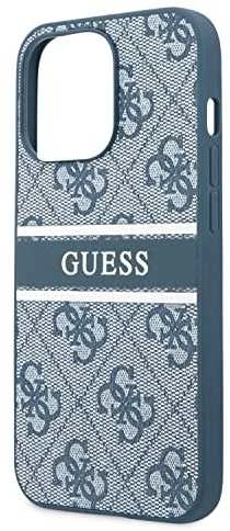 Dėklas GUHCP13L4GDBL Guess PU 4G Printed Stripe Case, skirtas iPhone 13 Pro, mėlynas