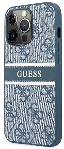 Dėklas GUHCP13L4GDBL Guess PU 4G Printed Stripe Case, skirtas iPhone 13 Pro, mėlynas