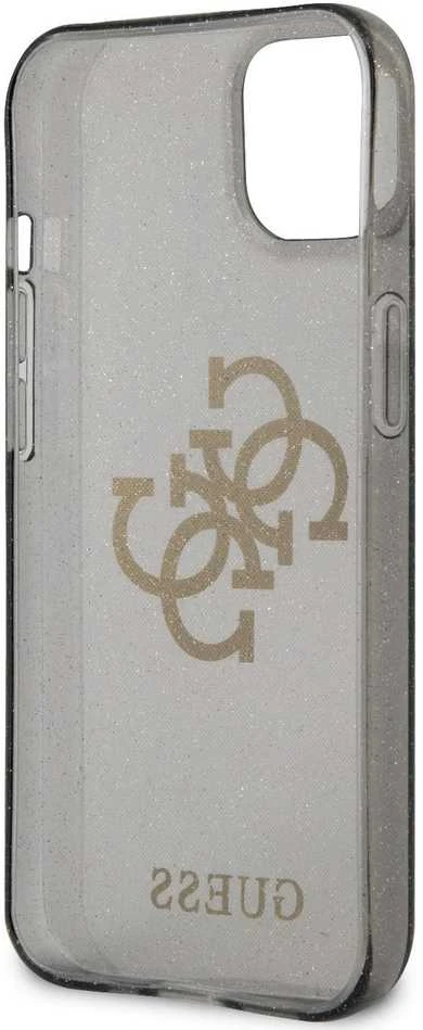 Dėklas GUHCP13MPCUGL4GBK Guess TPU Big 4G Full Glitter Case, skirtas iPhone 13, juodas