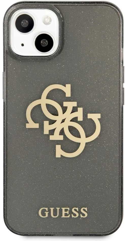 Dėklas GUHCP13MPCUGL4GBK Guess TPU Big 4G Full Glitter Case, skirtas iPhone 13, juodas