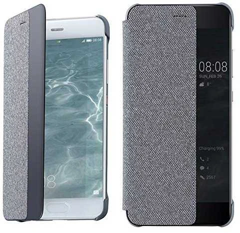 Huawei P10 Plus atverčiamas dėklas Smart View Sidabrinis