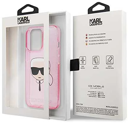 Dėklas Karl Lagerfeld KLHCP13LKHTUGLP, skirtas iPhone 13 Pro / 13, rožinis