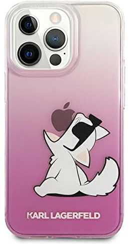 Dėklas Karl Lagerfeld PC/TPU Choupette Eat Case, skirtas iPhone 13 Pro Max, rožinis