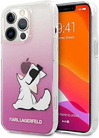 Dėklas Karl Lagerfeld PC/TPU Choupette Eat Case, skirtas iPhone 13 Pro Max, rožinis