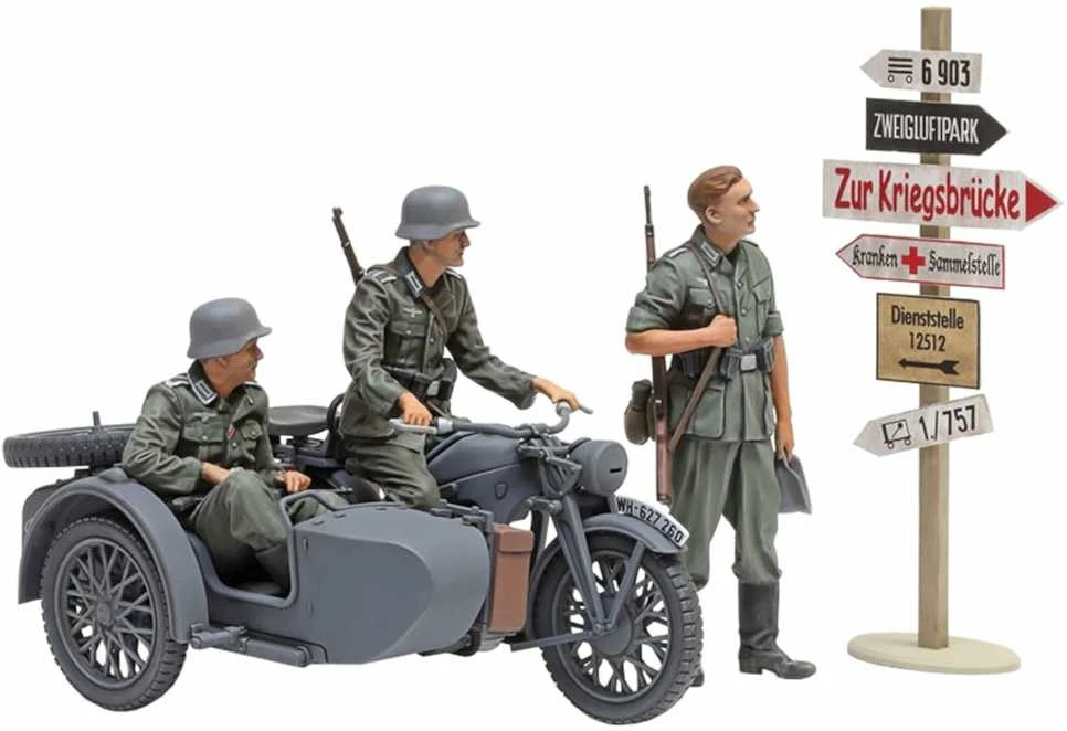 Konstruktorius Tamiya Zündapp KS600 motociklas ir šoninė priekaba 35384