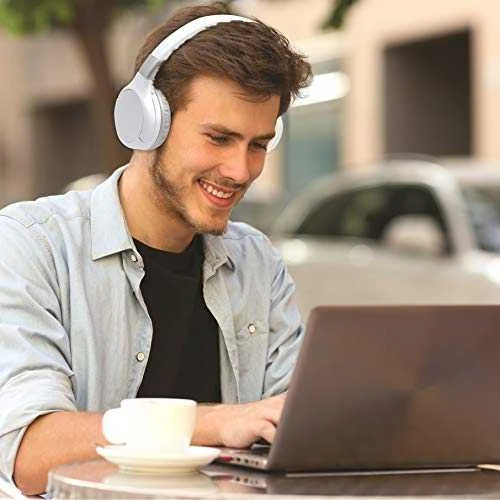 Lexibook - 2 in 1 Bluetooth ir su laidu comfort sulankstomos Ausinės Baltas/sidabrinis