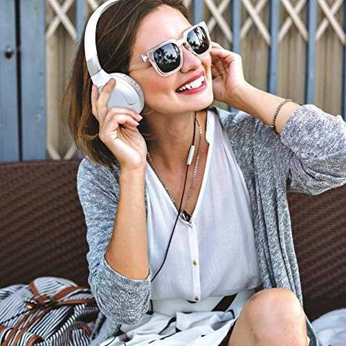 Lexibook - 2 in 1 Bluetooth ir su laidu comfort sulankstomos Ausinės Baltas/sidabrinis