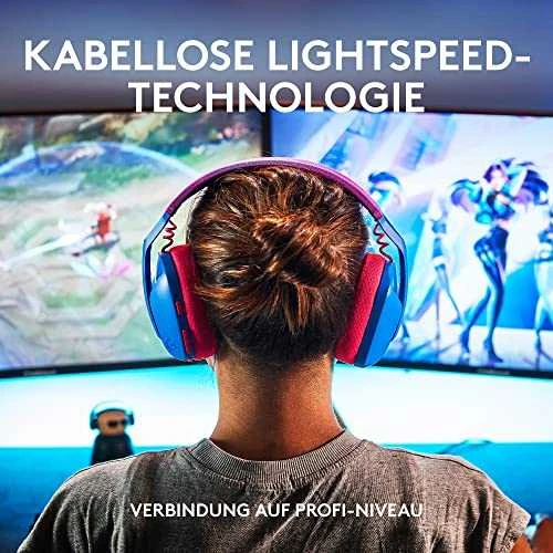 Žaidimų ausinės Logitech G435 Lightspeed, mėlynos/rožinės spalvos