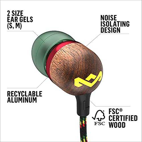 Ausinės Marley | Earbuds | Smile Jamaica | su laidu | į ausis įkišamos | Mikrofonas | Rasta