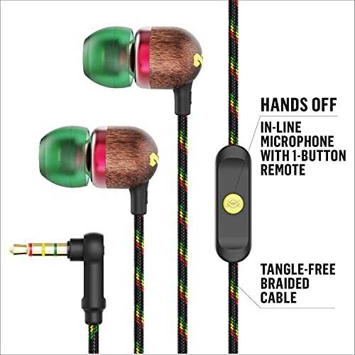 Ausinės Marley | Earbuds | Smile Jamaica | su laidu | į ausis įkišamos | Mikrofonas | Rasta