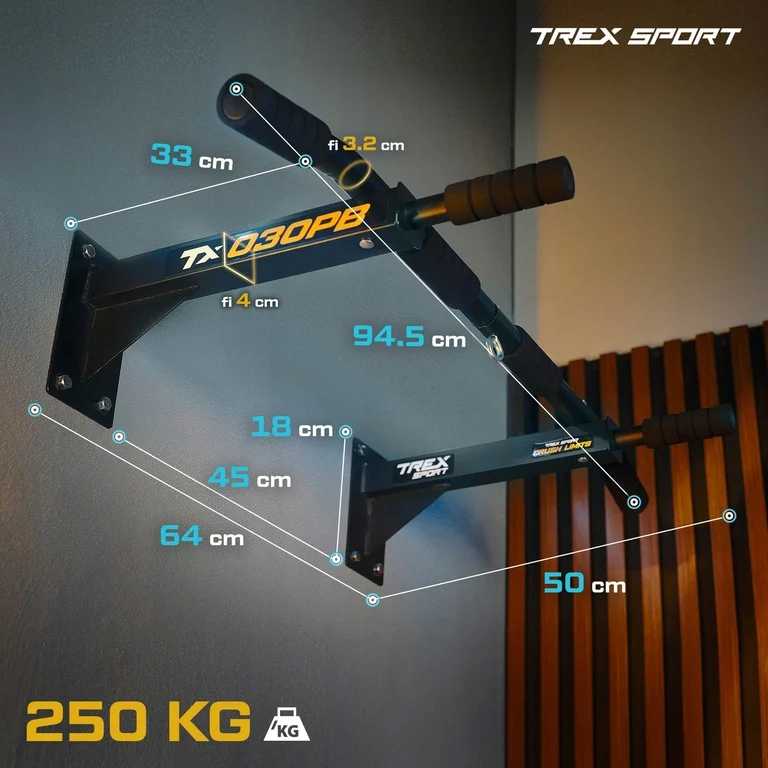 Prisitraukimo strypas Trex Sport, 94.5x50, juodas