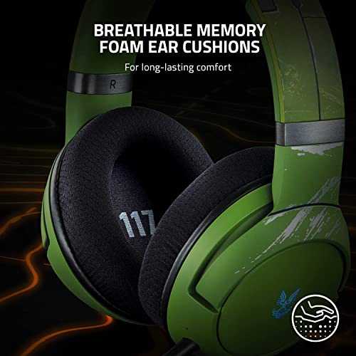 Belaidės Žaidimų Ausinės Razer Kaira Pro Halo Infinite Edition skirtos Xbox Series X ir mobiliems Xbox žaidimams