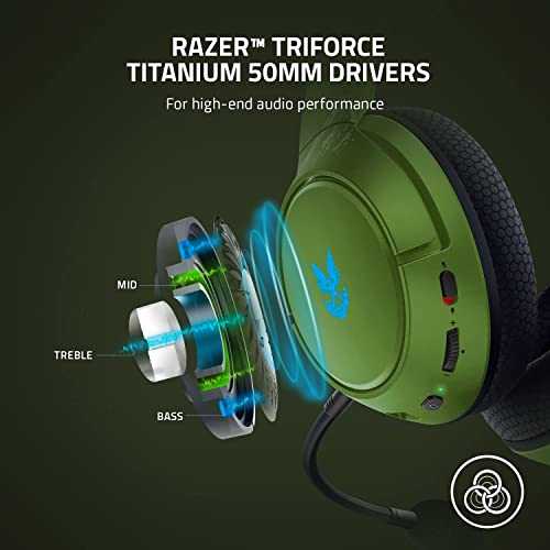 Belaidės Žaidimų Ausinės Razer Kaira Pro Halo Infinite Edition skirtos Xbox Series X ir mobiliems Xbox žaidimams