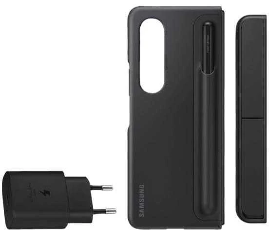 Dėklas OF93PCBE Standing Cover with Pen for Samsung Galaxy Fold 4, Juodas (Juodas)