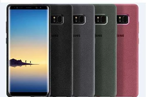 Dėklas Samsung Galaxy Note 8 nugarėlė Alcantara Tamsiai Pilka