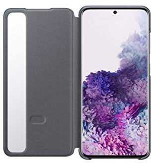 Samsung Galaxy S20 Clear View Atverčiamas Dėklas Pilkas