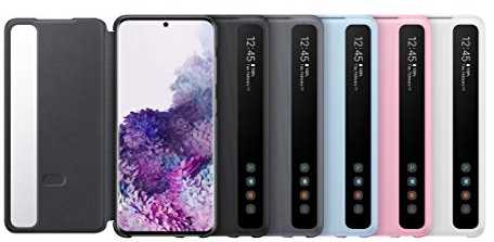 Samsung Galaxy S20 Clear View Atverčiamas Dėklas Pilkas