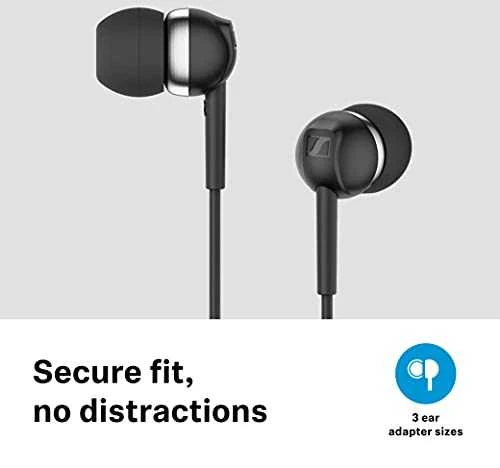 Sennheiser Ausinės CX 80S su laidu, į ausis įkišamos, Mikrofonas, Juodas