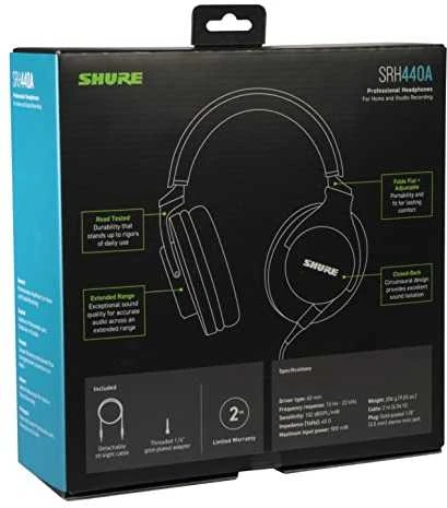 Shure SRH440A-EFS ausinės, juodos spalvos