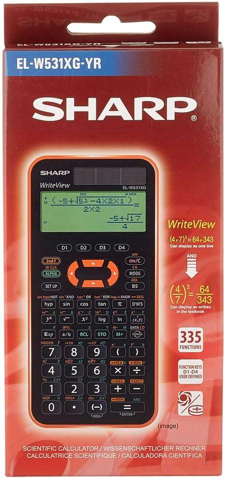 Skaičiuotuvas Sharp EL-W531XG, oranžinis