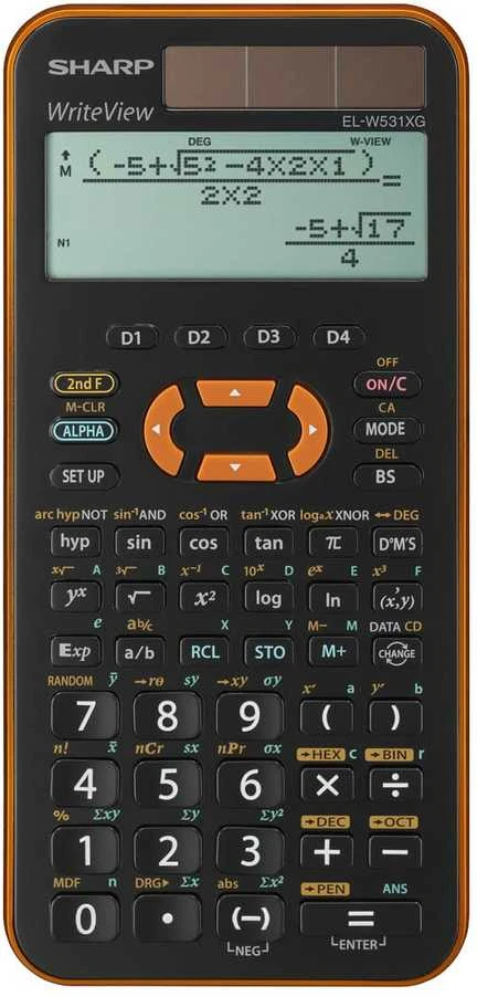 Skaičiuotuvas Sharp EL-W531XG, oranžinis