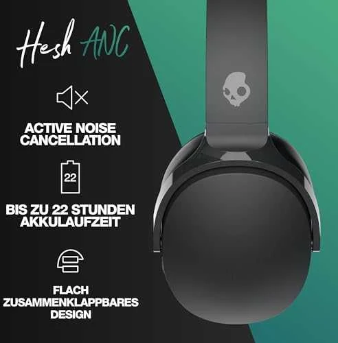 Skullcandy | Belaidės Ausinės | Hesh ANC | Belaidės | Over-Ear | True Juodas | Noise canceling | Belaidės