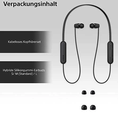 Belaidės į ausį įdedamos ausinės Sony WI-C100, Juodos