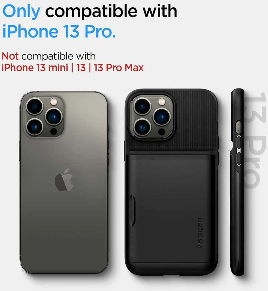 Dėklas Spigen Slim Armor CS Case skirtas iPhone 13 Pro, juodas
