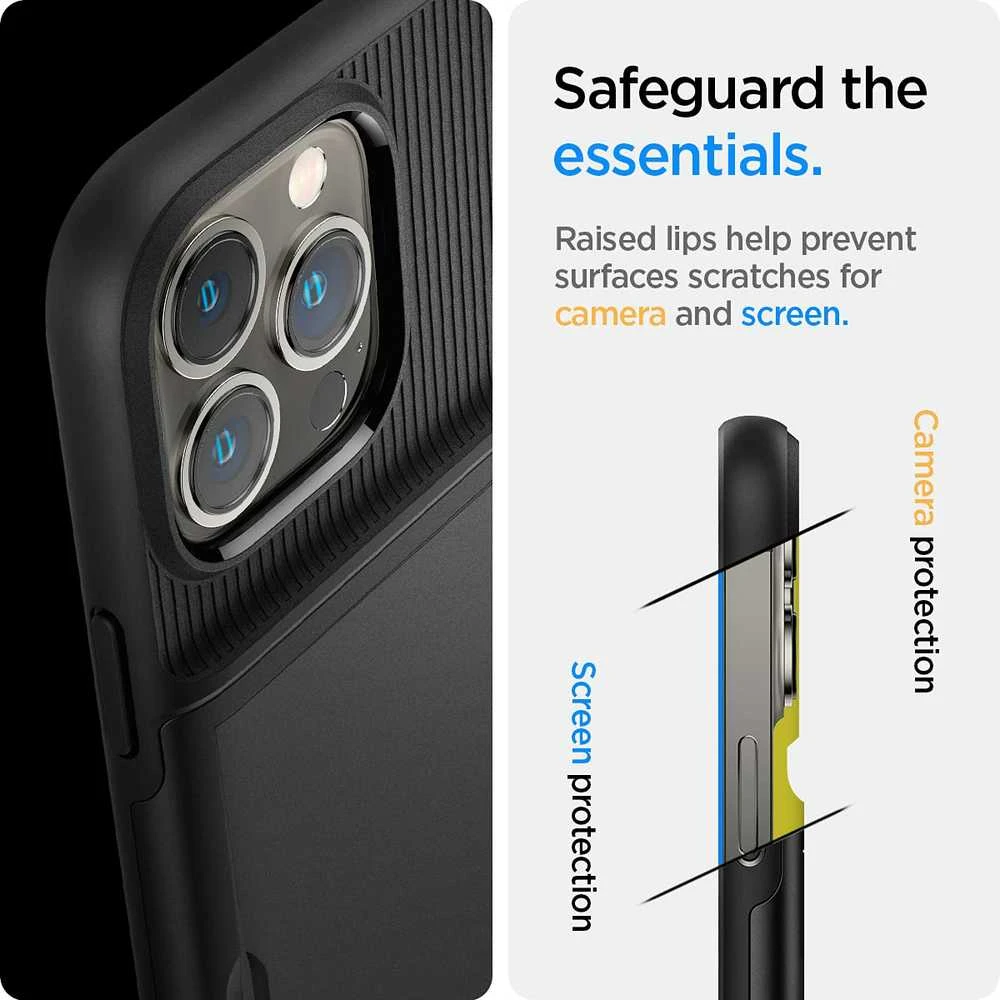 Dėklas Spigen Slim Armor CS Case skirtas iPhone 13 Pro, juodas