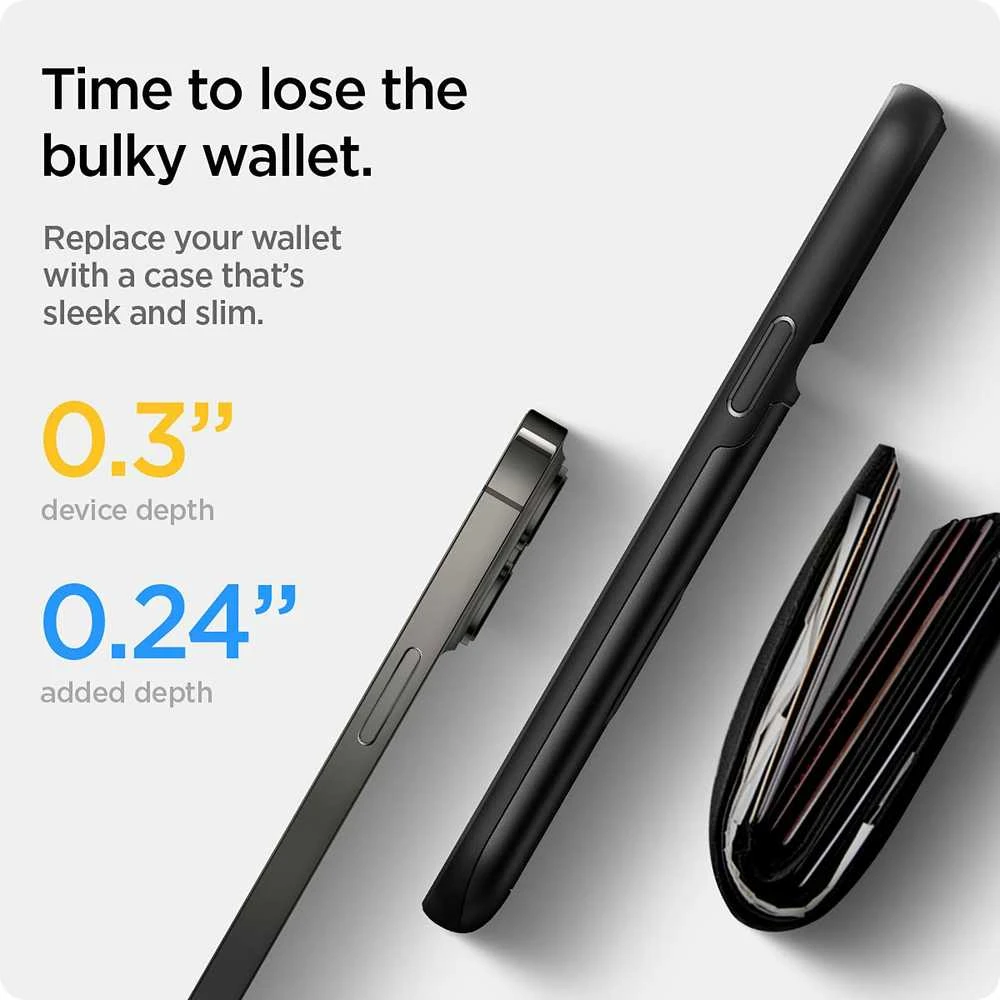 Dėklas Spigen Slim Armor CS Case skirtas iPhone 13 Pro, juodas