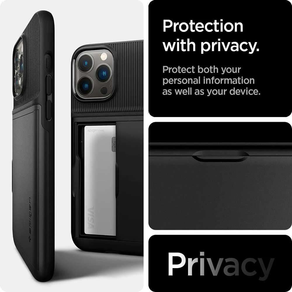 Dėklas Spigen Slim Armor CS Case skirtas iPhone 13 Pro, juodas