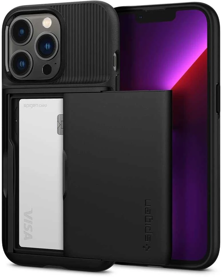 Dėklas Spigen Slim Armor CS Case skirtas iPhone 13 Pro, juodas